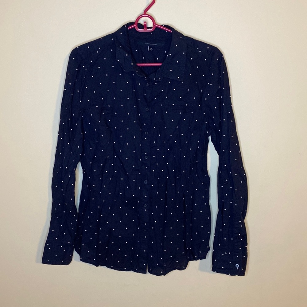 Polka dot button down shirt